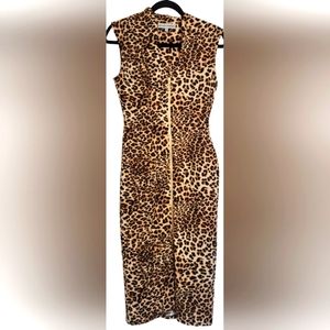 Petite Medium Leopard Dress with front zipper